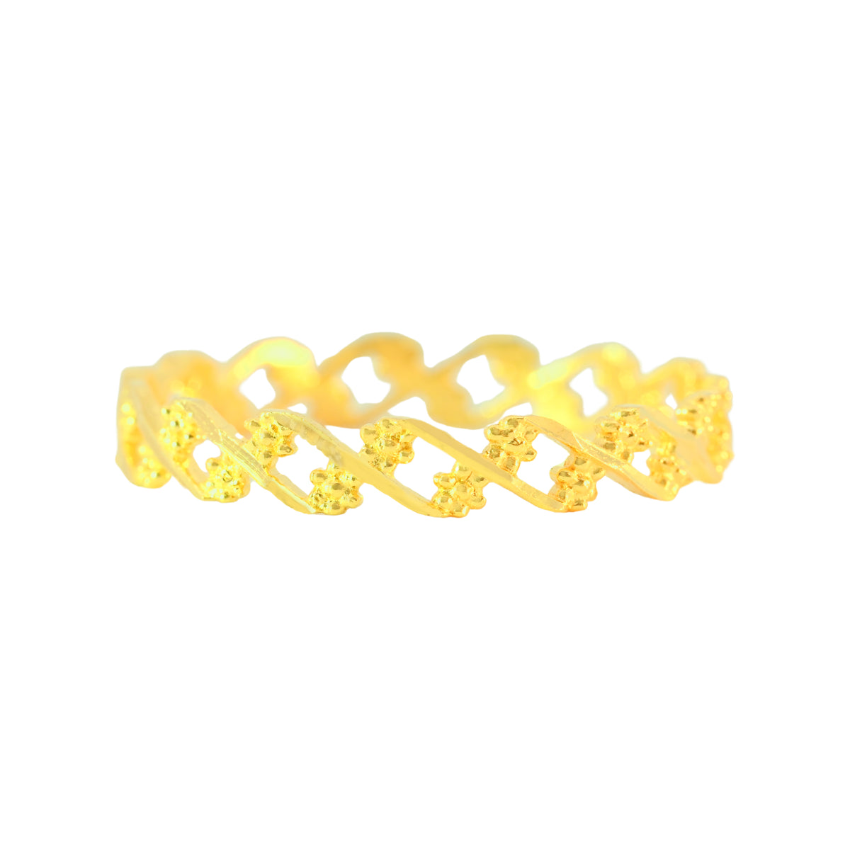 22k Yellow Gold Fancy Ring Band in size 8 and total gold weight of 1.39g