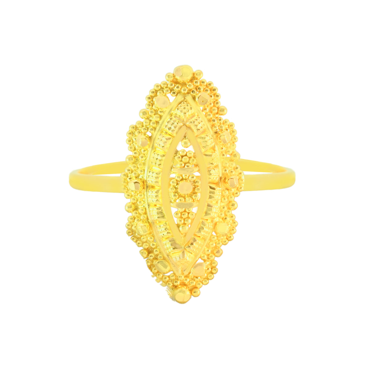 22k Yellow Gold Marquise Shaped Ring in size 8.8 and total gold weight of 3.16g