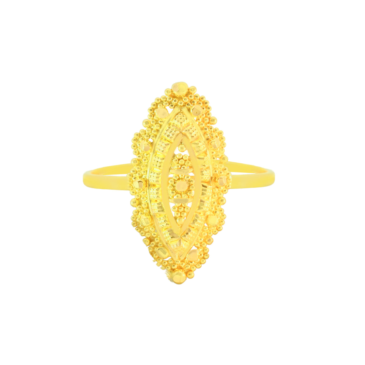 22k Yellow Gold Marquise Shaped Ring in size 8.8 and total gold weight of 3.16g
