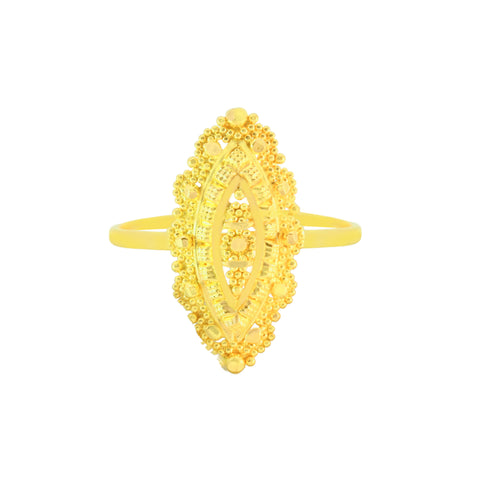 22k Yellow Gold Marquise Shaped Ring in size 8.8 and total gold weight of 3.16g