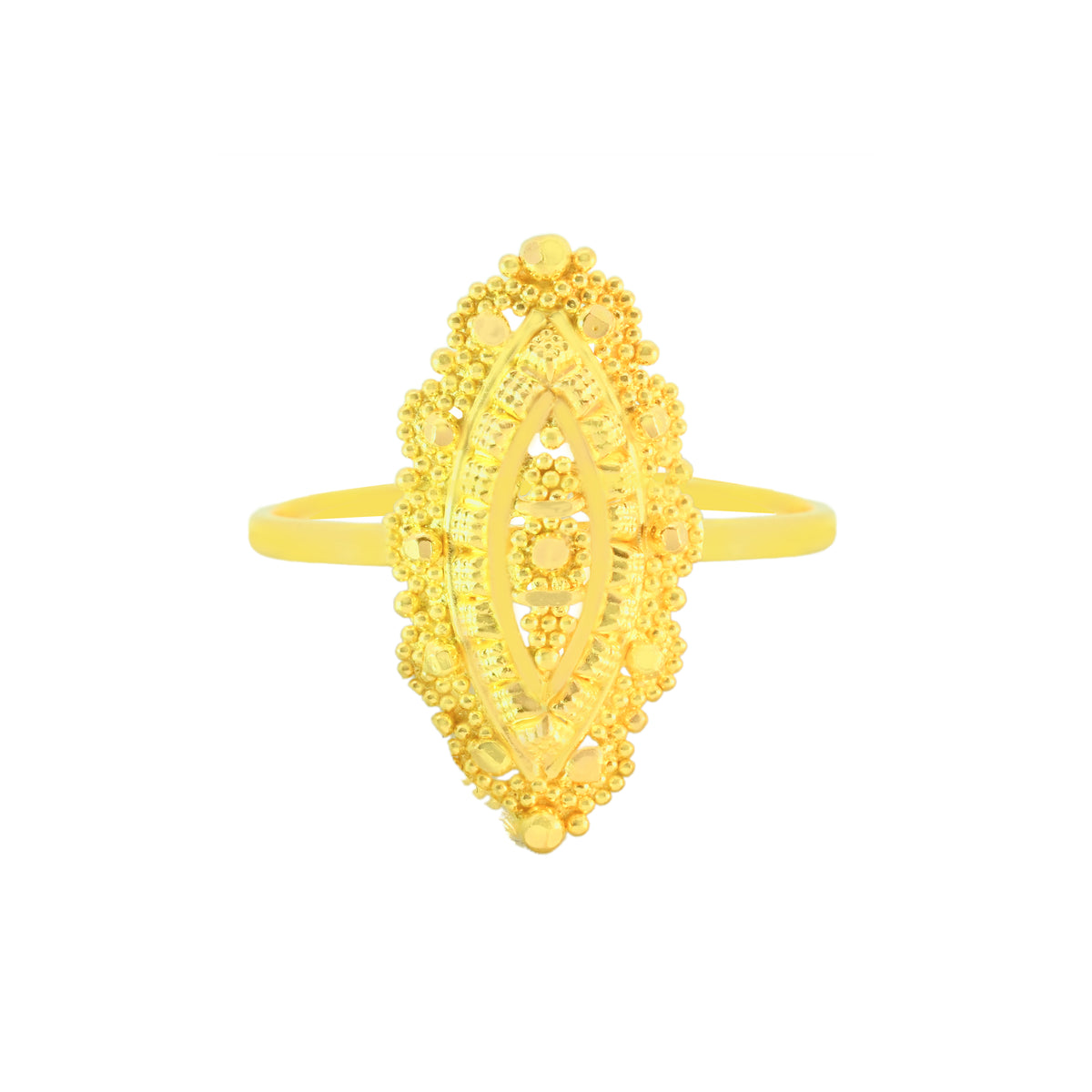 22k Yellow Gold Marquise Shaped Ring in size 8.8 and total gold weight of 3.16g