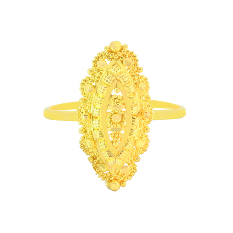22k Yellow Gold Marquise Shaped Ring in size 8.8 and total gold weight of 3.16g