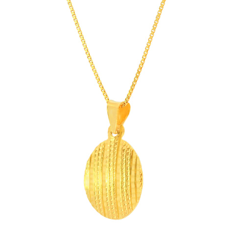 22K Yellow Gold Intricate Fancy Pendant and Earrings Set
