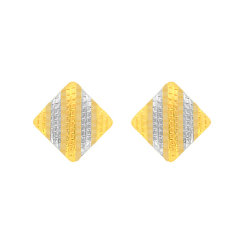 22K Two-Tone Gold Delicate Pendant and Earrings Set