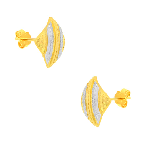 22K Two-Tone Gold Delicate Pendant and Earrings Set