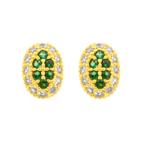 22K Yellow Cubic Zirconia Minimalist Pendant and Earrings Set