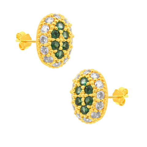 22K Yellow Cubic Zirconia Minimalist Pendant and Earrings Set
