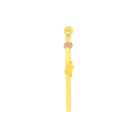 22K Three Tone Gold Ball-Bead Bracelets measuring 2.51mm thickness