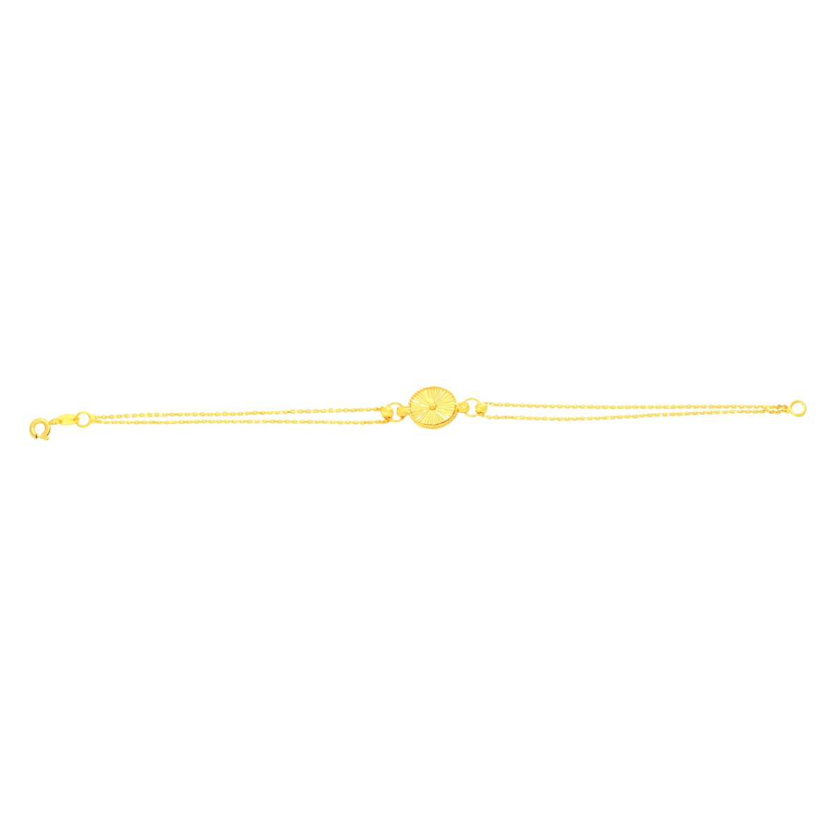 22K Yellow Gold Fancy Bracelet measuring 10mm thickness x 7.2 inch length