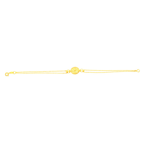 22K Yellow Gold Fancy Bracelet measuring 10mm thickness x 7.2 inch length
