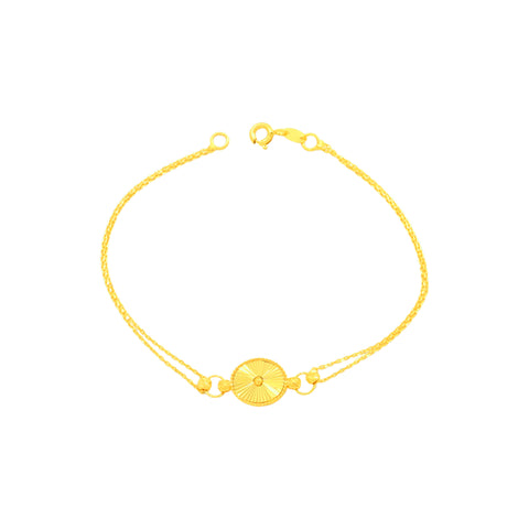 22K Yellow Gold Fancy Bracelet measuring 10mm thickness x 7.2 inch length