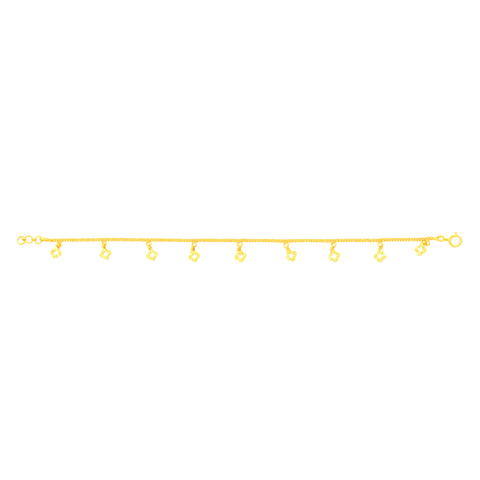 22K Yellow Gold Charm Bracelet measuring 0.79mm thickness x 7.5 inch length