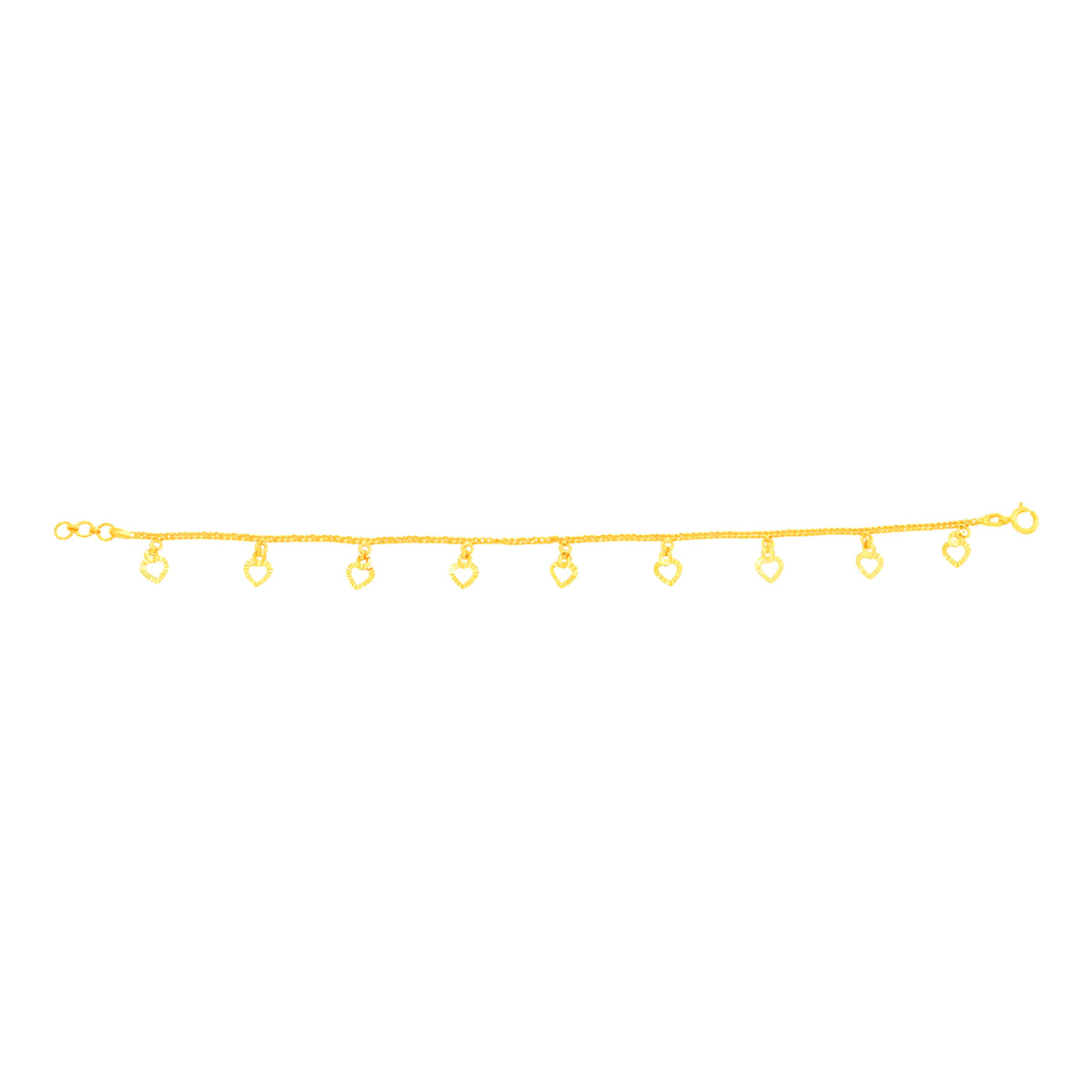 22K Yellow Gold Charm Bracelet measuring 0.84mm thickness x 7.5 inch length