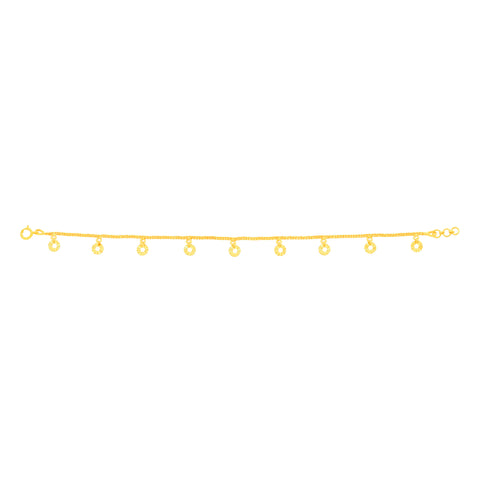 22K Yellow Gold Charm Bracelets measuring 0.82mm thickness x 7.52 inch length
