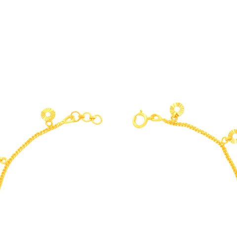 22K Yellow Gold Charm Bracelets measuring 0.82mm thickness x 7.52 inch length