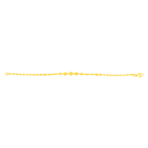 22K Yellow Gold Ball-Bead Bracelet measuring 2.6mm thickness x 7.5 inch length