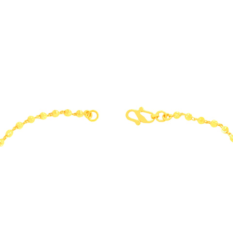 22K Yellow Gold Ball-Bead Bracelet measuring 2.6mm thickness x 7.5 inch length