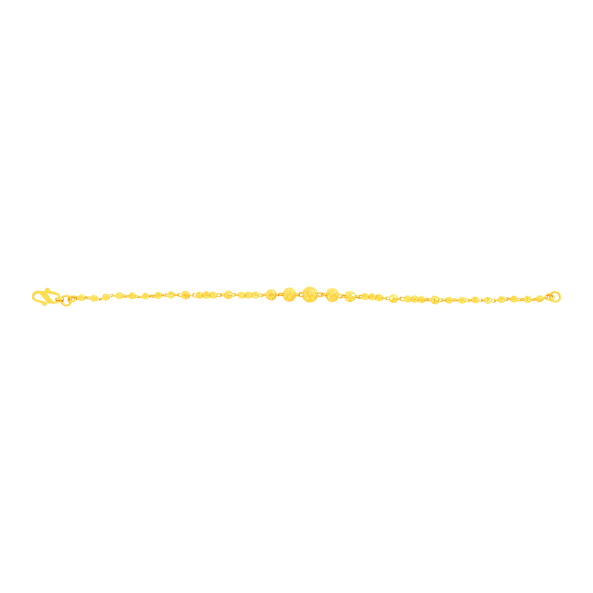 22K Yellow Gold Ball-Bead Bracelet measuring 2.7mm thickness x 7.5 inch length