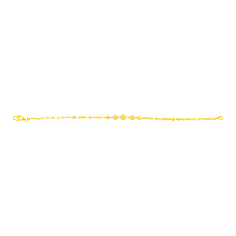 22K Yellow Gold Ball-Bead Bracelet measuring 2.7mm thickness x 7.5 inch length