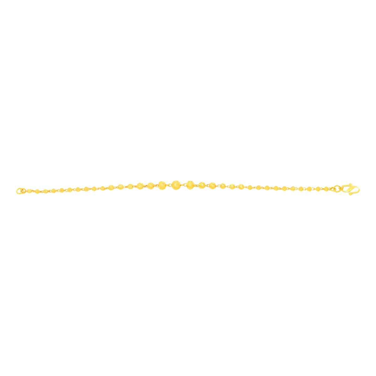 22K Yellow Gold Ball-Bead Bracelet measuring 2.6mm thickness x 7.5 inch length