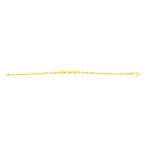 22K Yellow Gold Ball-Bead Bracelet measuring 2.6mm thickness x 7.5 inch length