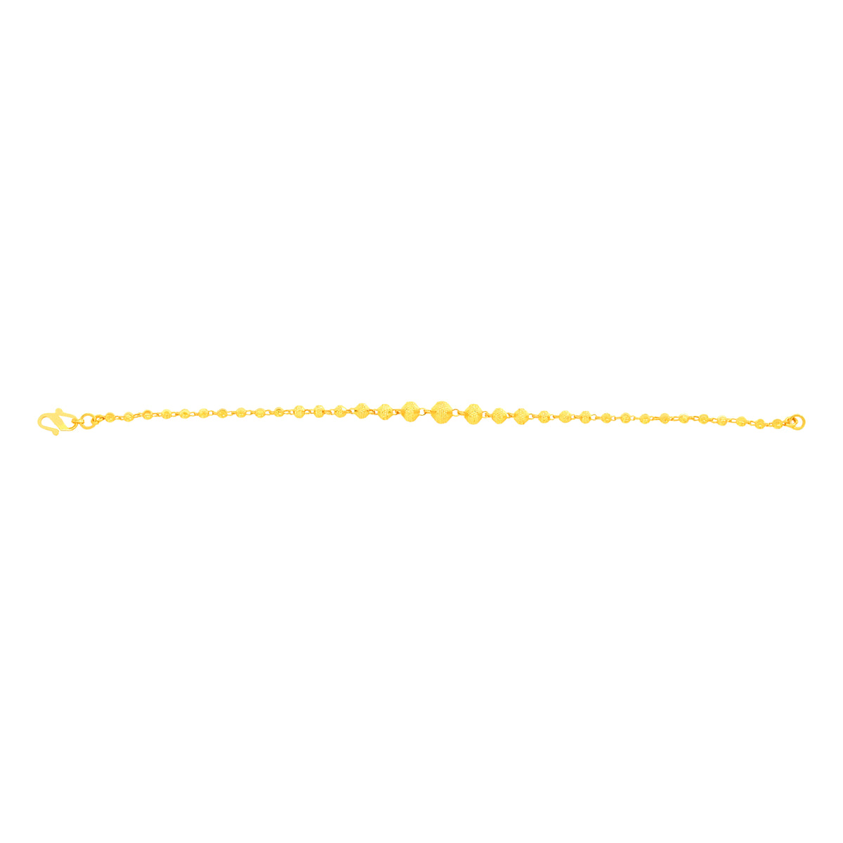 22K Yellow Gold Ball-Bead Bracelet measuring 2.7mm thickness x 7.7 inch length