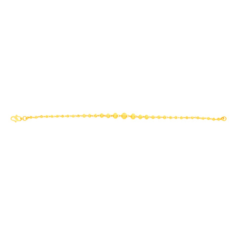 22K Yellow Gold Ball-Bead Bracelet measuring 2.7mm thickness x 7.7 inch length