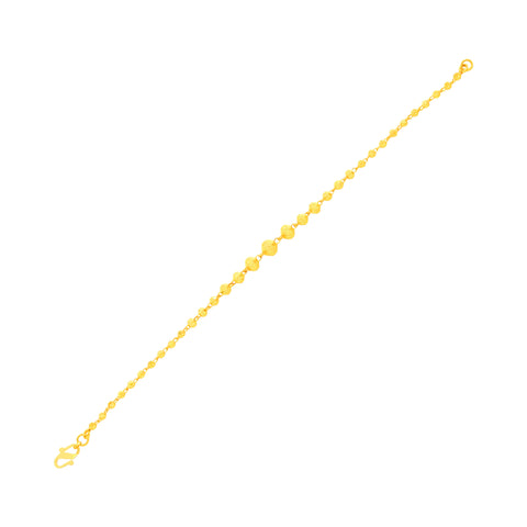 22K Yellow Gold Ball-Bead Bracelet measuring 2.7mm thickness x 7.7 inch length