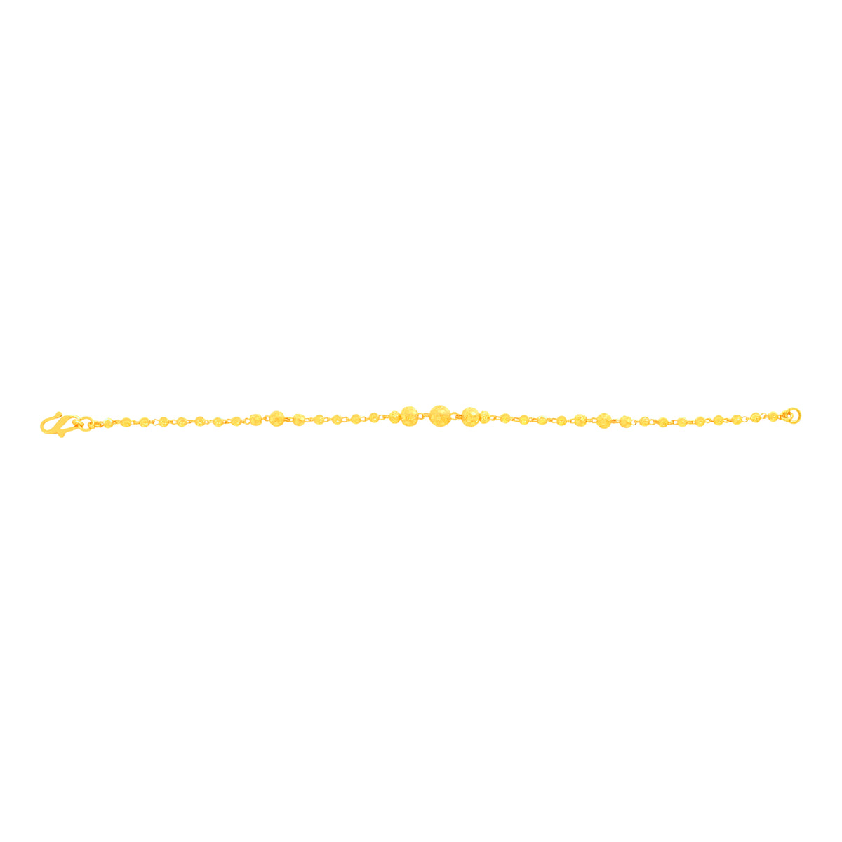 22K Yellow Gold Ball-Bead Bracelet measuring 2.6mm thickness x 7.7 inch length