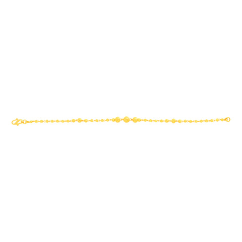 22K Yellow Gold Ball-Bead Bracelet measuring 2.6mm thickness x 7.7 inch length