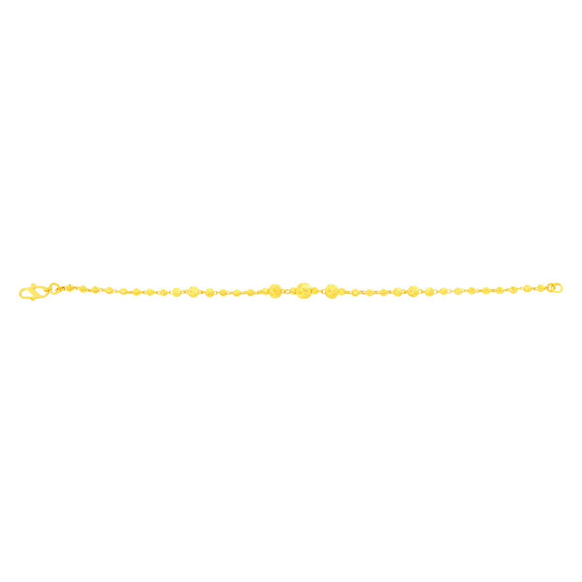 22K Yellow Gold Ball-Bead Bracelet measuring 2.7mm thickness x 7.5 inch length