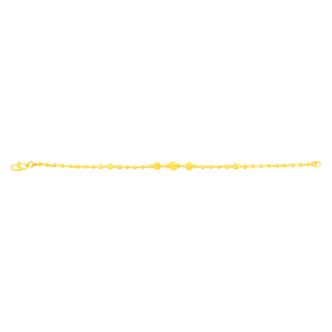 22K Yellow Gold Ball-Bead Bracelet measuring 2.7mm thickness x 7.5 inch length