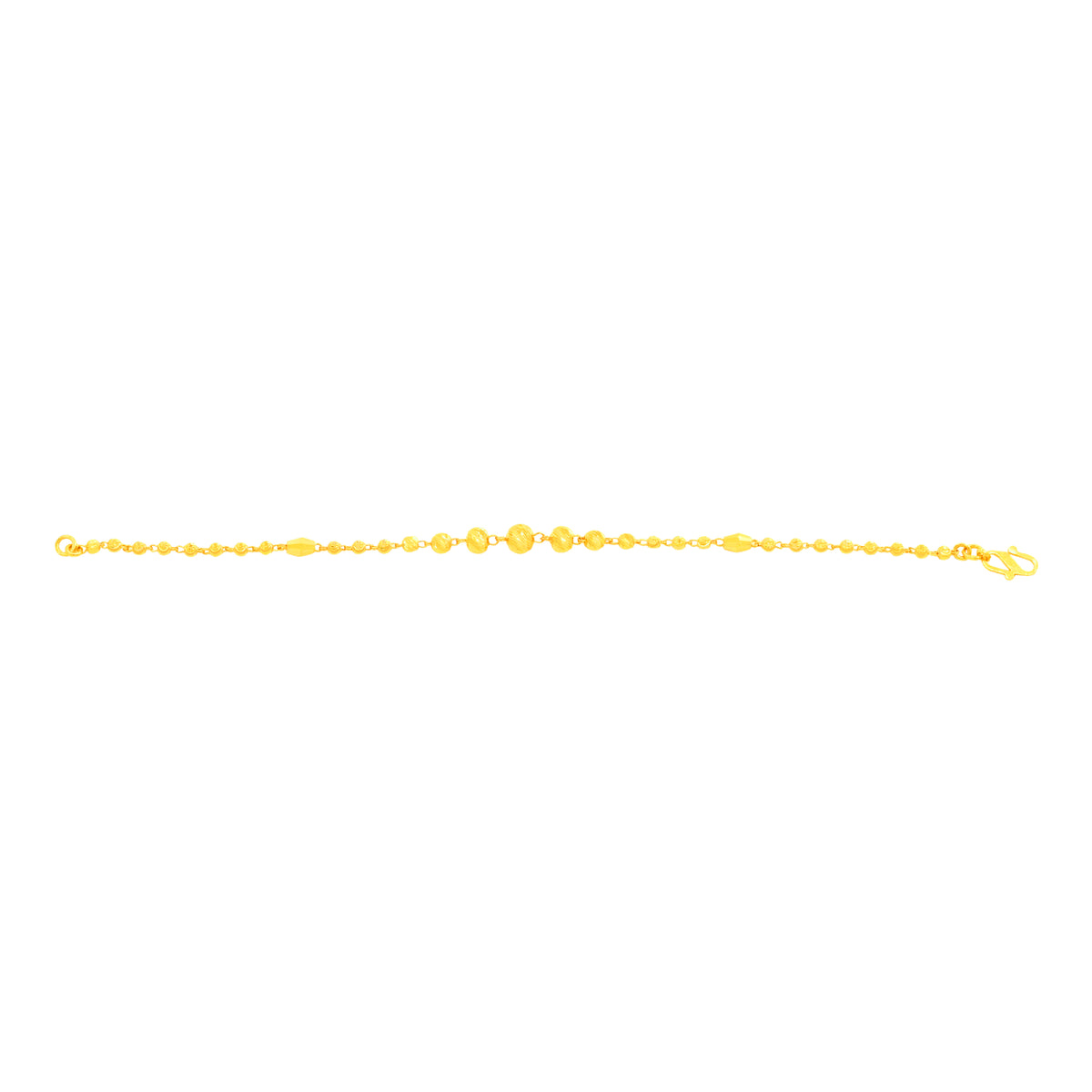 22K Yellow Gold Ball-Bead Bracelet measuring 2.6mm thickness x 7.3 inch length