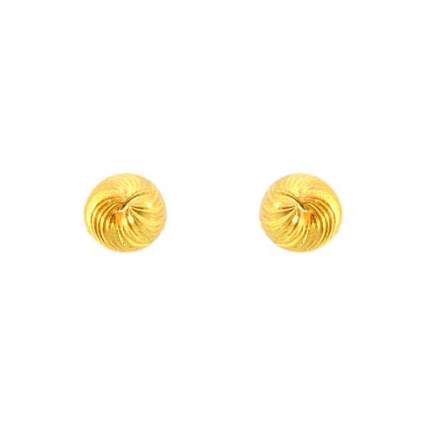 22k Two-Tone Cubic Zirconia Stud Two way/Reversible Earrings with gold weight of 1.1g