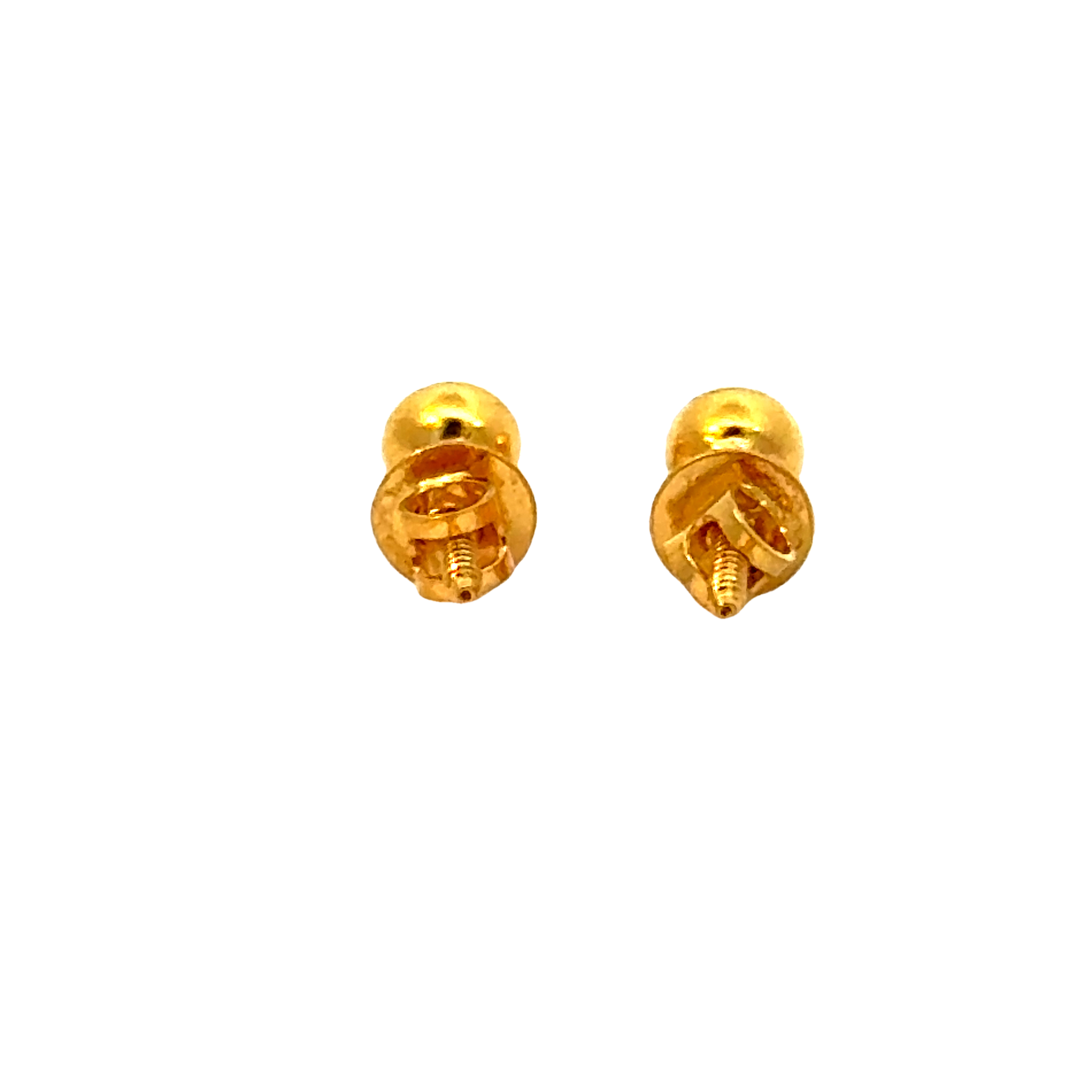 22k Yellow Gold Cubic Zirconia Stud Earrings with gold weight of 0.726g