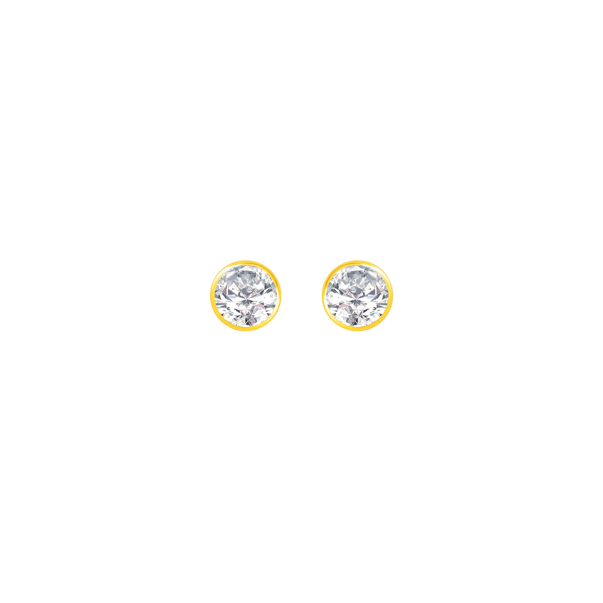 22k Yellow Gold Cubic Zirconia Stud Earrings with gold weight of 0.594g