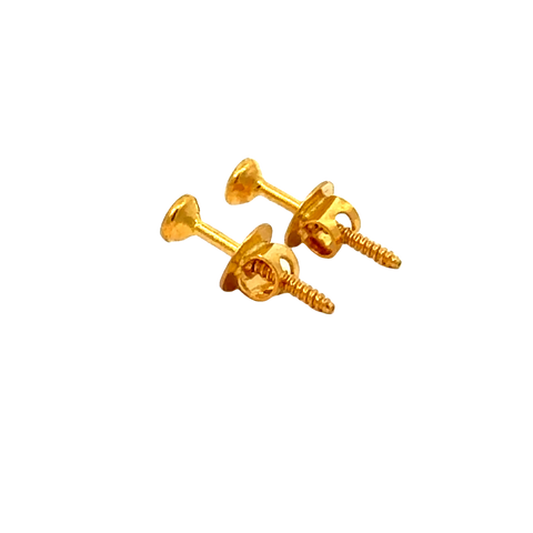 22k Yellow Gold Cubic Zirconia Stud Earrings with gold weight of 0.621g