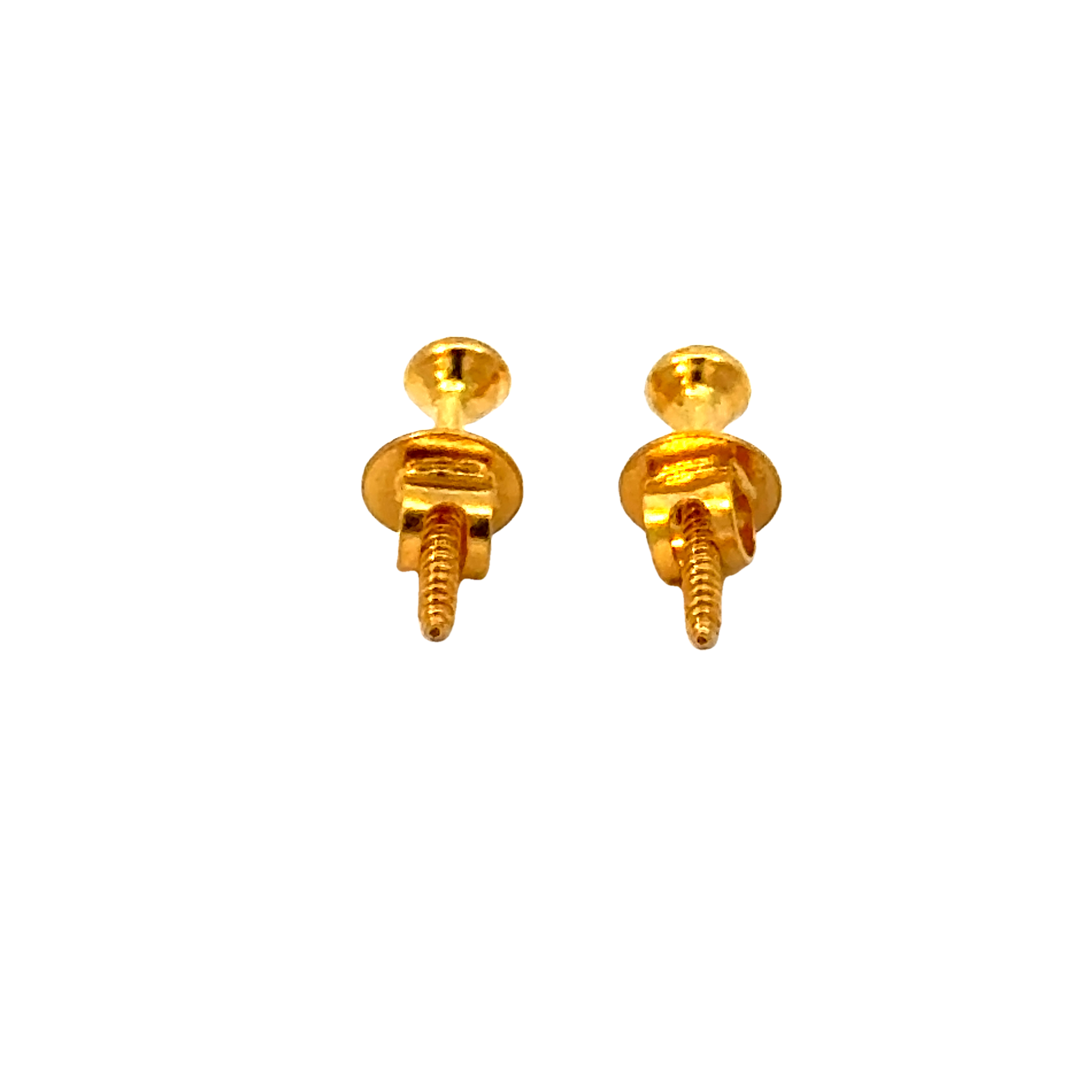 22k Yellow Gold Cubic Zirconia Stud Earrings with gold weight of 0.589g