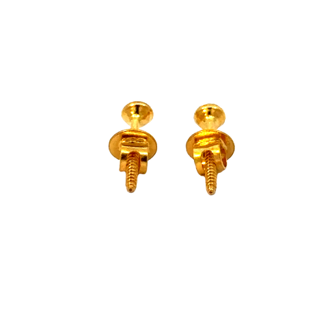 22k Yellow Gold Cubic Zirconia Stud Earrings with gold weight of 0.621g