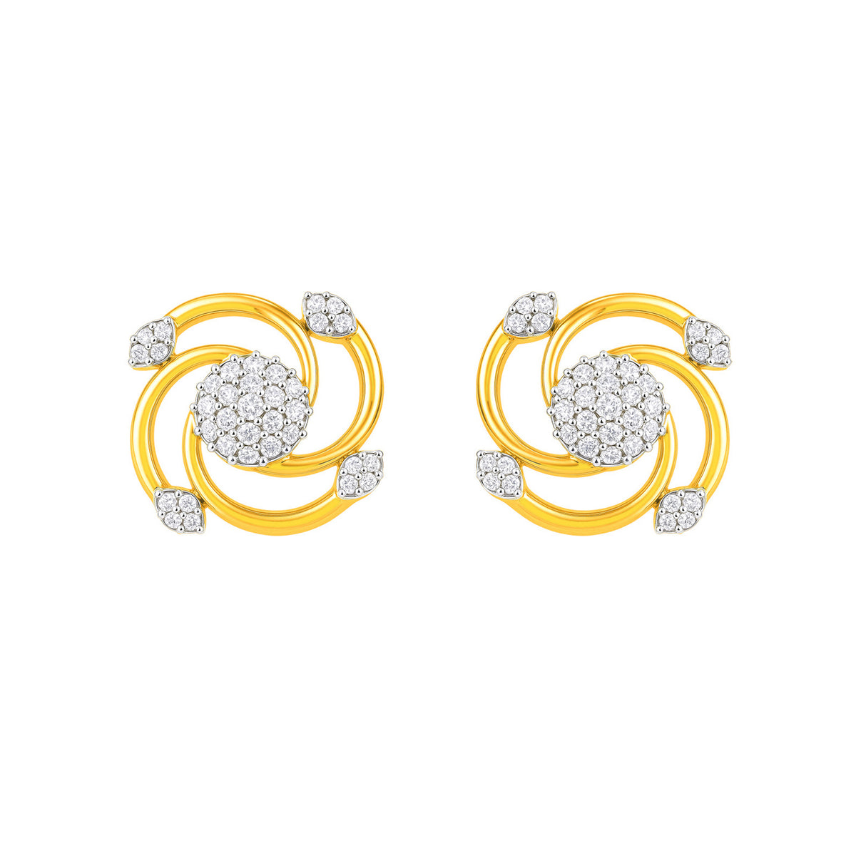 22k Yellow Cubic Zirconia Fancy Earrings with gold weight of 6.59g