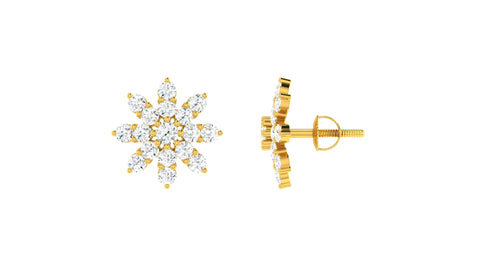 22k Yellow Cubic Zirconia Studs Fancy Earrings with gold weight of 5.73g