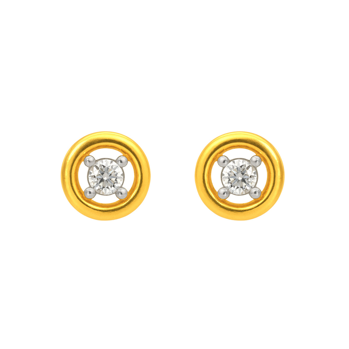 22k Yellow Cubic Zirconia Studs Fancy Earrings with gold weight of 1.95g