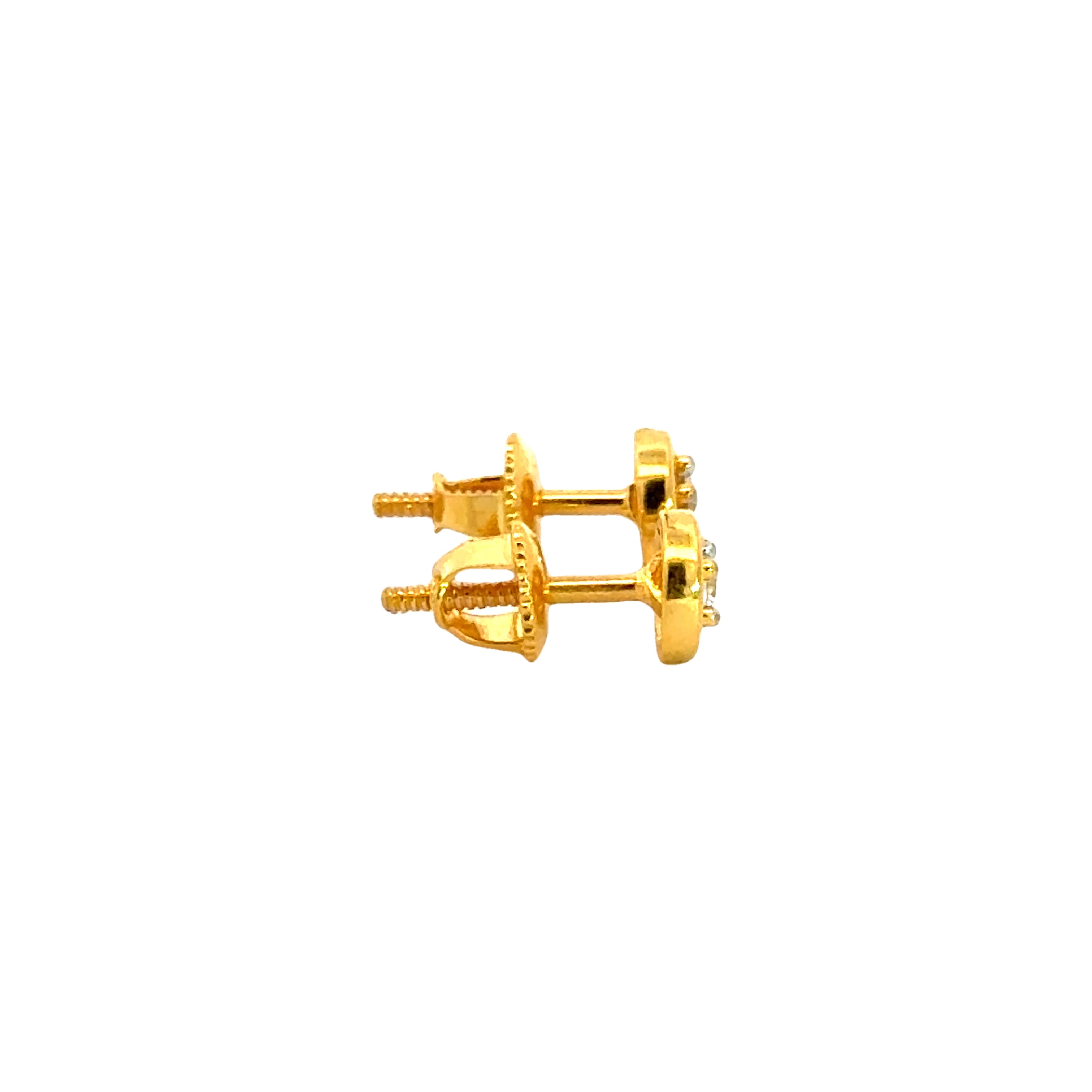 22k Yellow Cubic Zirconia Studs Fancy Earrings with gold weight of 1.95g