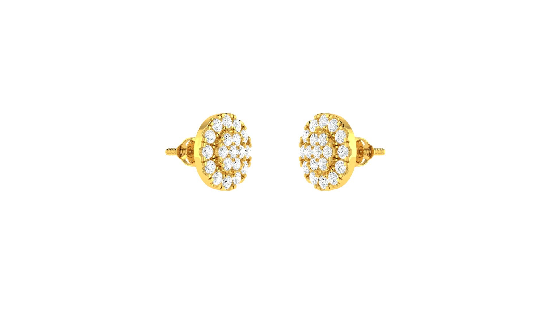 22k Yellow Cubic Zirconia Studs Fancy Earrings with gold weight of 3g