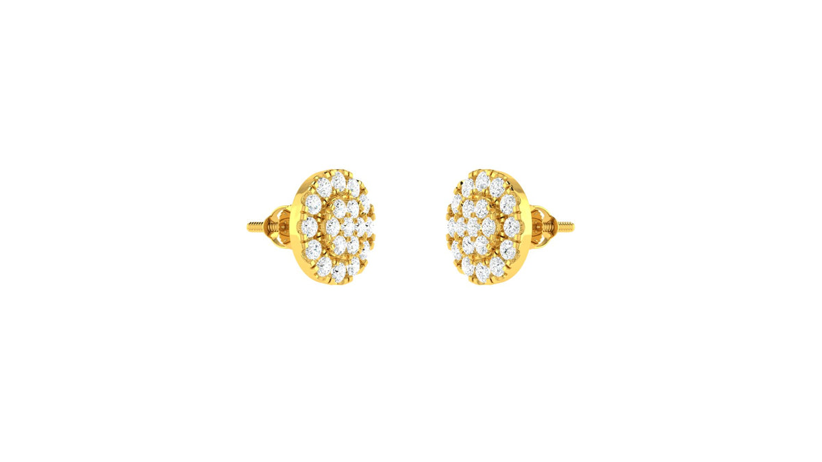 22k Yellow Cubic Zirconia Studs Fancy Earrings with gold weight of 3g