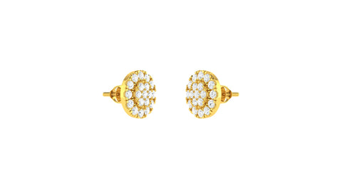22k Yellow Cubic Zirconia Studs Fancy Earrings with gold weight of 3g