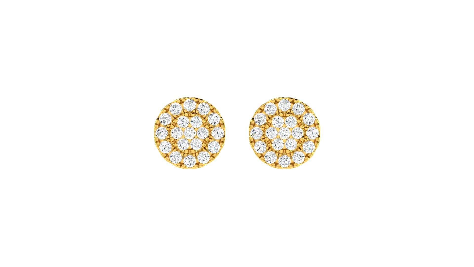 22k Yellow Cubic Zirconia Studs Fancy Earrings with gold weight of 3g