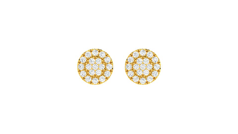 22k Yellow Cubic Zirconia Studs Fancy Earrings with gold weight of 3g