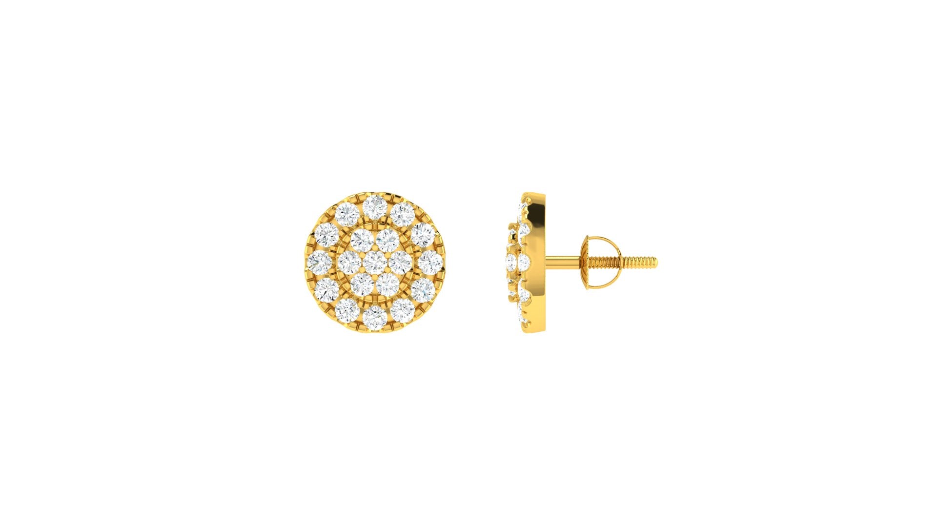 22k Yellow Cubic Zirconia Studs Fancy Earrings with gold weight of 3g