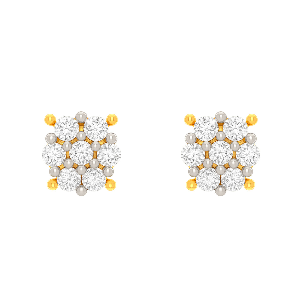 22k Yellow Cubic Zirconia Stud Fancy Earrings with gold weight of 2g